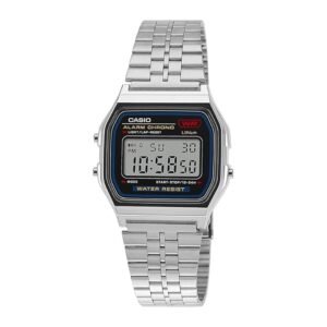 Casio Unisex Vintage A159W-N1DF Black Digital Dial Silver Stainless Steel Band D339